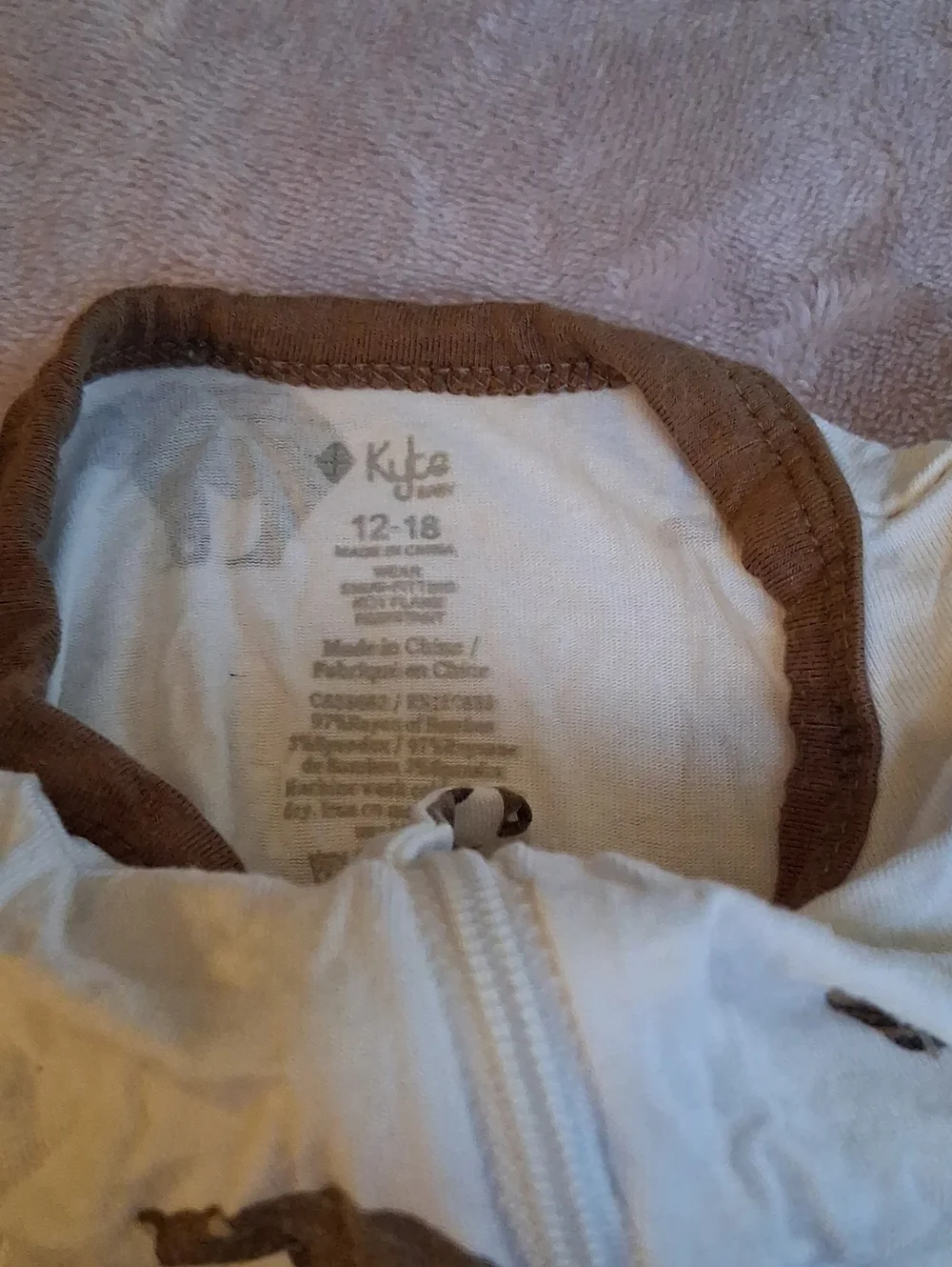 Kyte Baby Brown And Off White Bear And Bees One Piece Sleeper